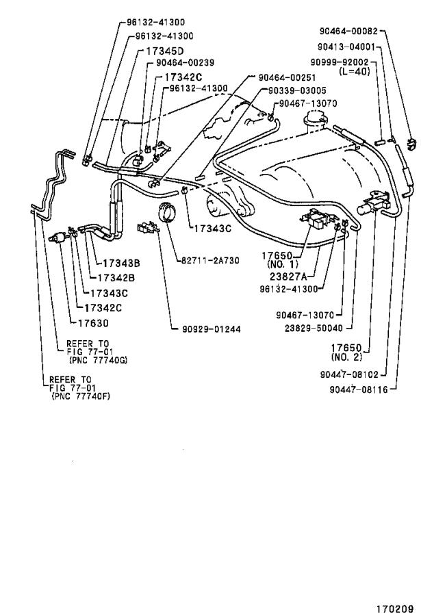 Lexus SC 400 Hose, fuel vapor feed. Engine - 2382950070 | Rallye Lexus