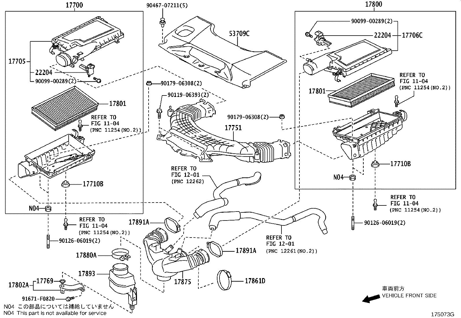 Lexus LS 460 Cover sub-assembly, air cleaner inlet. Engine - 5376750011 ...