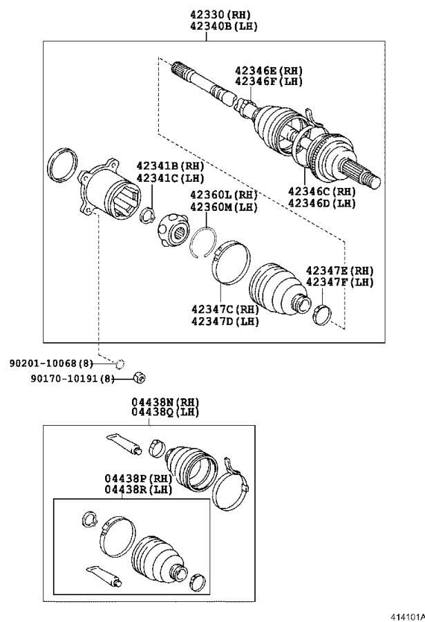 Lexus RX 350 Cover. Rear drive shaft dust, left; rear drive shaft dust