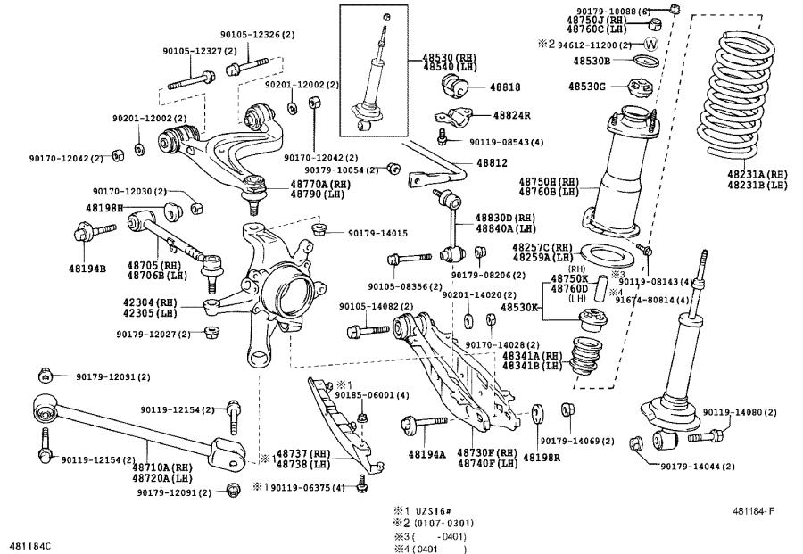 Lexus GS 400 Shock Mount (Left, Rear). Strut, Suspension, Make ...