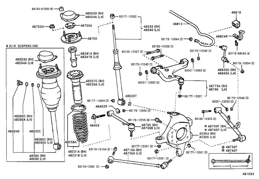 Lexus LS 430 Link assembly, rear stabilizer, left 4884050010 Rallye