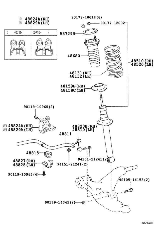 Lexus IS 250 Link assembly, front stabilizer, left. Suspension, brakes ...