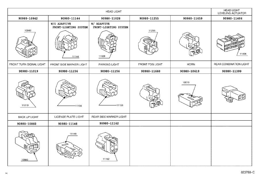 Lexus RX 350 Connector; pin. Short; wiring harness - 8282444020