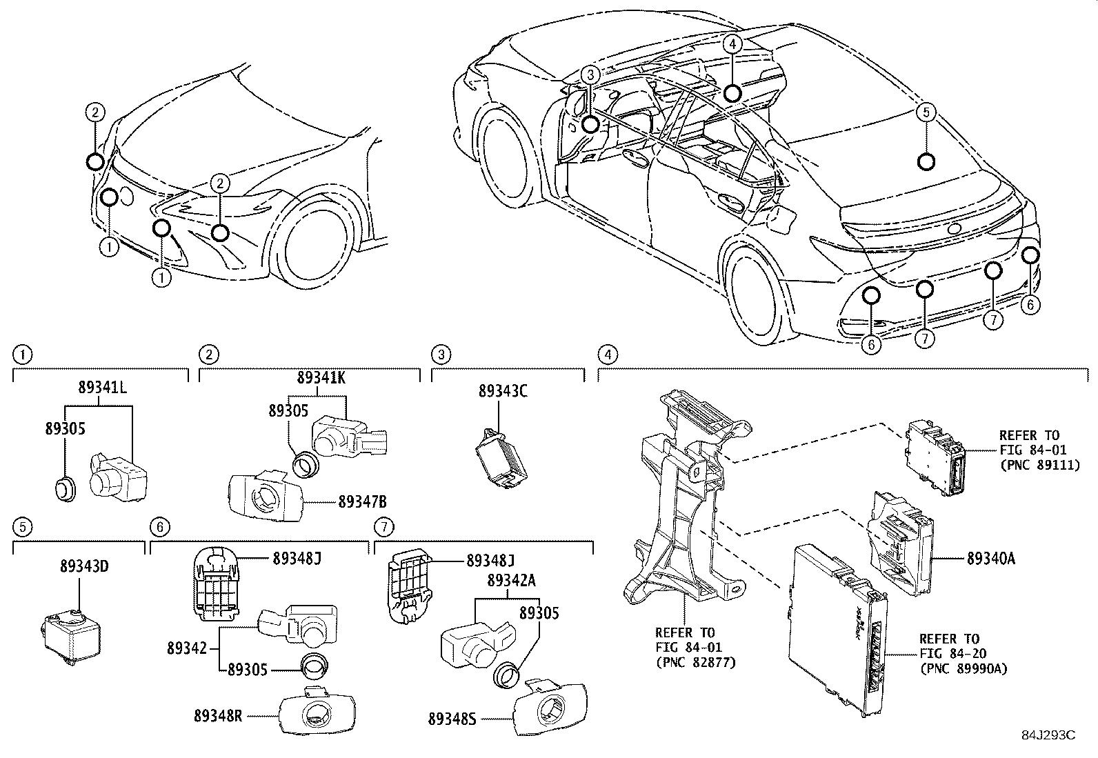 Lexus ES 350 Parking Aid Sensor Seal. Cushion Set, Ultrasonic Sensor ...