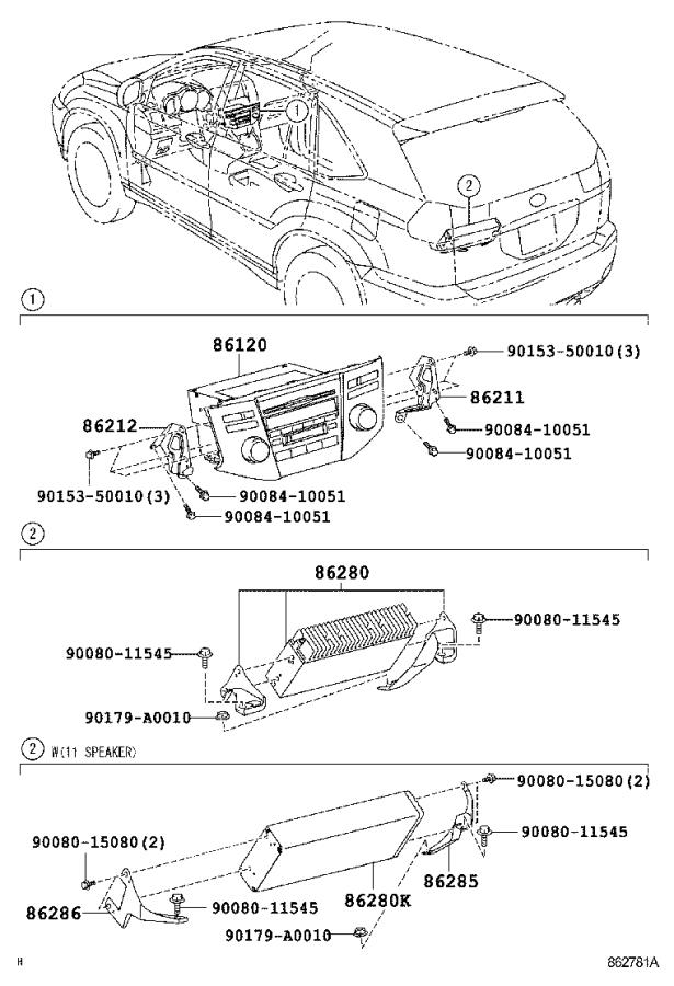 Lexus RX 350 Radio Control Unit. PIONEER, CONDENSER, Audio - 861200E110 | Rallye Lexus, Glen Cove NY