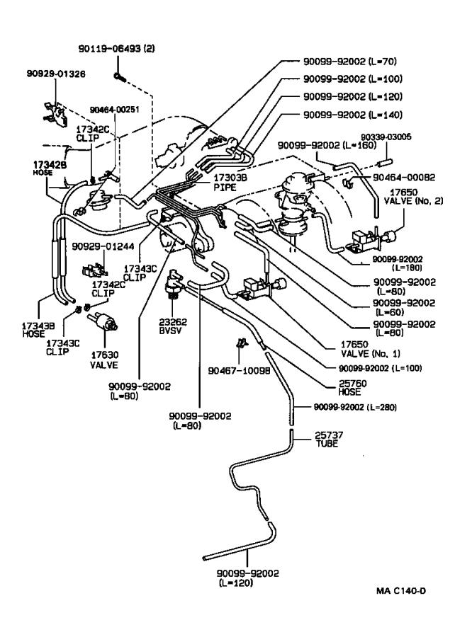 Lexus Ls 400 Hose No 2 For Idle-up
